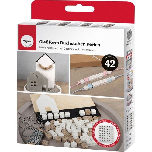 Rayher Silikon-Gießform "Perlen - Buchstaben & Zahlen"