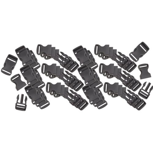 VBS XXL VBS Steckschnallen / Klickverschlüsse, Schwarz, 20 Stück - 25 mm