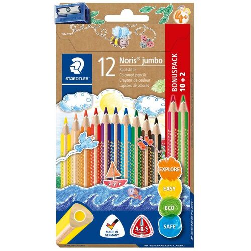 Staedtler Noris color Jumbo Buntstifte + Spitzer - 12er-Set