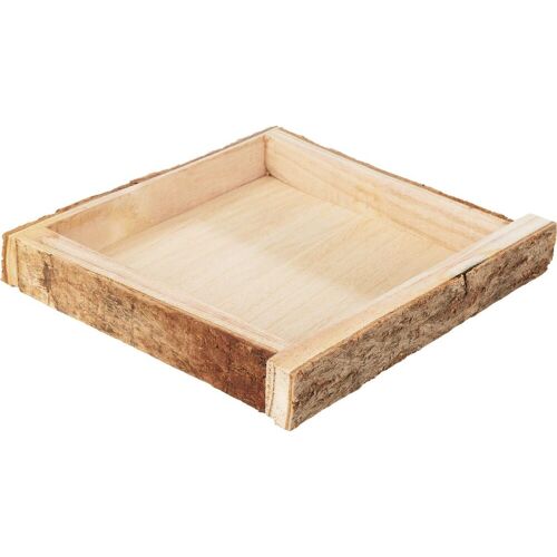 VBS Dekotablett mit Rinde - Quadrat