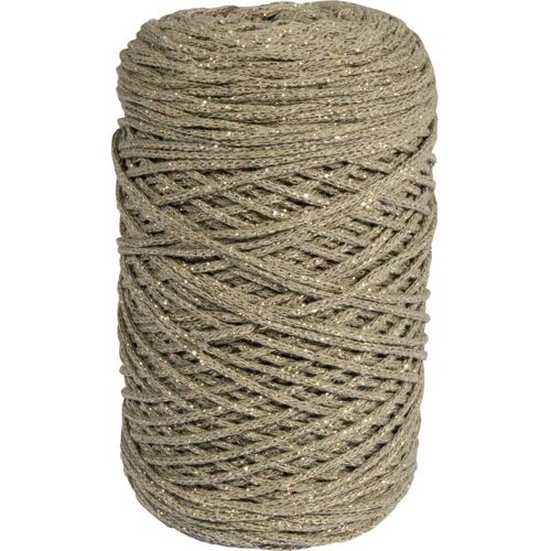 Rayher Recycling-Garn mit Goldfaden, Ø 2mm - Schilf