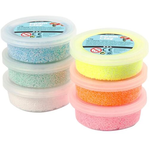 creativ company Foam Clay "Glitter", sortiert, 6 x 14 g