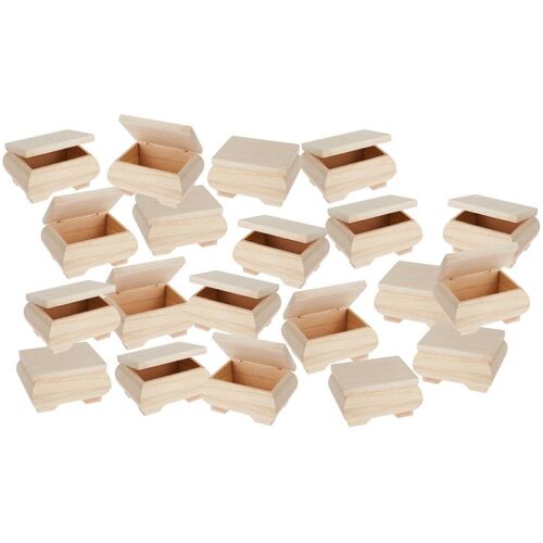 VBS XXL VBS Holzkästchen "Bauchig", 20 Stück