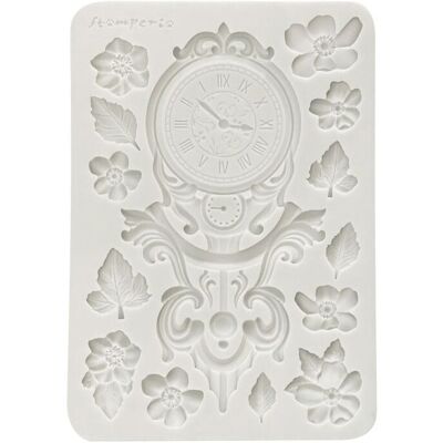 Stamperia Silikonform A5 "Gardens of Time", Clock and Flowers Stamperia Silikonform A5 "Gardens of Time", Clock and Flowers