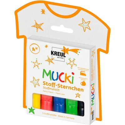 Kreul Kinder Mucki Stoff-Sternchen Stoffmalstift, 5er-Set Kreul Kinder Mucki Stoff-Sternchen Stoffmalstift, 5er-Set