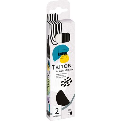 Kreul Künstler KREUL Triton Acrylic Marker "edge", 2er-Set, Schwarz & Weiß Kreul Künstler KREUL Triton Acrylic Marker "edge", 2er-Set, Schwarz & Weiß