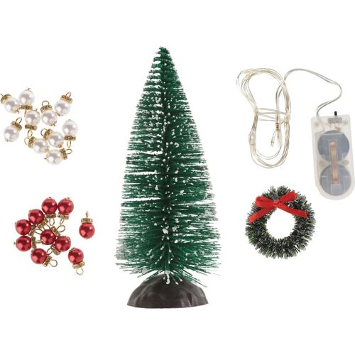 HobbyFun Wichtel-Set "Beleuchteter Weihnachtsbaum & Tannenkranz"