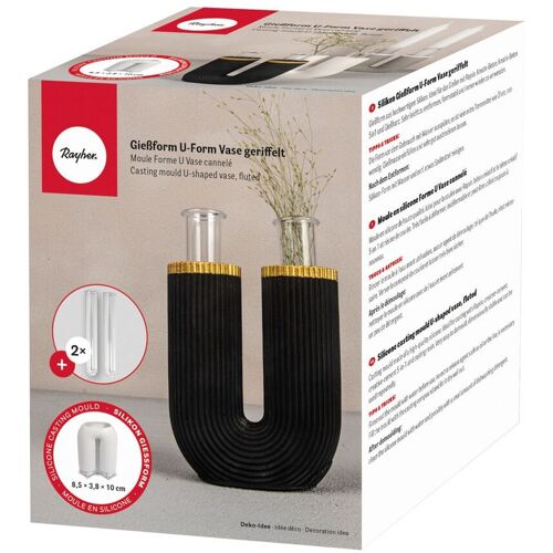 Rayher Silikon Gießform "U-Form Vase geriffelt"