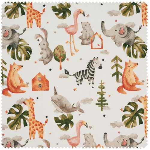 Motiv-Stoff Leinenoptik "Junior"