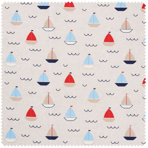 Dekostoff Leinenoptik "Segelboote"