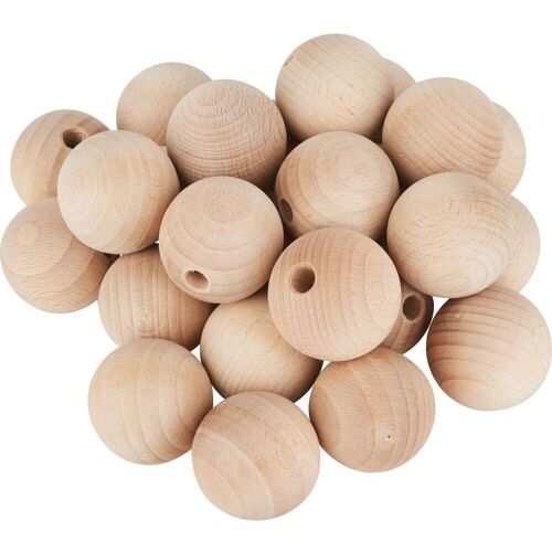 VBS Holzkugeln halbgebohrt "Ø 40 mm" - 25 Stück