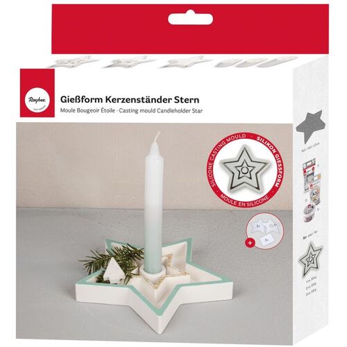 Rayher Silikon Gießform "Kerzenständer" inkl. Einleger - Stern