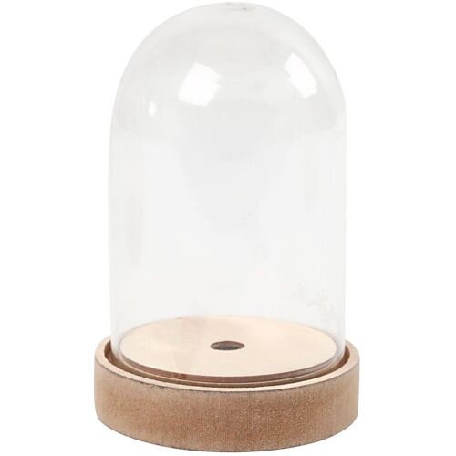 creativ company Kunststoff-Glocke auf Sockel, beleuchtbar - Höhe 12,5 cm