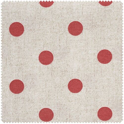 Motiv-Stoff Leinenoptik "Große Punkte" - Rot