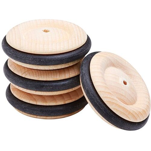 VBS Holzräder mit Gummireifen, 4 Stück