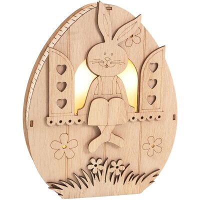 VBS Holz-Ei mit LED "Hase im Fenster" VBS Holz-Ei mit LED "Hase im Fenster"