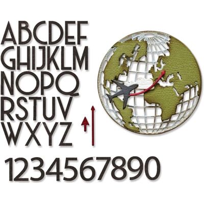 Sizzix Thinlits Stanzschablone "World Travel by Tim Holtz" Sizzix Thinlits Stanzschablone "World Travel by Tim Holtz"