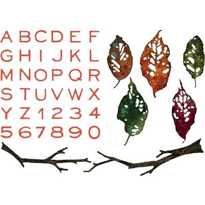 Sizzix Thinlits Stanzschablone "Leaves + Sticks by Tim Holtz" Sizzix Thinlits Stanzschablone "Leaves + Sticks by Tim Holtz"