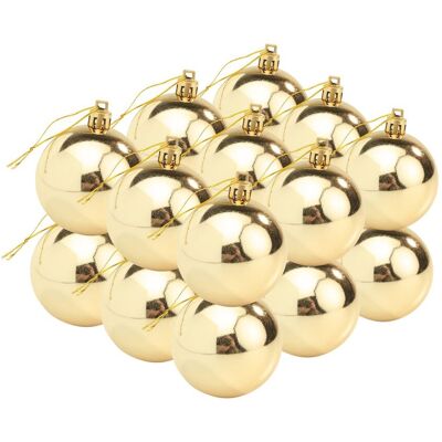 Othmar Decorations Weihnachtskugeln aus Kunststoff, 18 Stück - Gold-Glänzend Othmar Decorations Weihnachtskugeln aus Kunststoff, 18 Stück - Gold-Glänzend