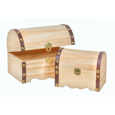 VBS Runddeckeltruhe mit Beschlag, 2er-Set VBS Runddeckeltruhe mit Beschlag, 2er-Set