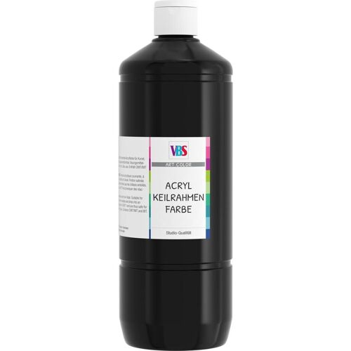VBS Acryl-Keilrahmenfarbe, 1000 ml - Schwarz