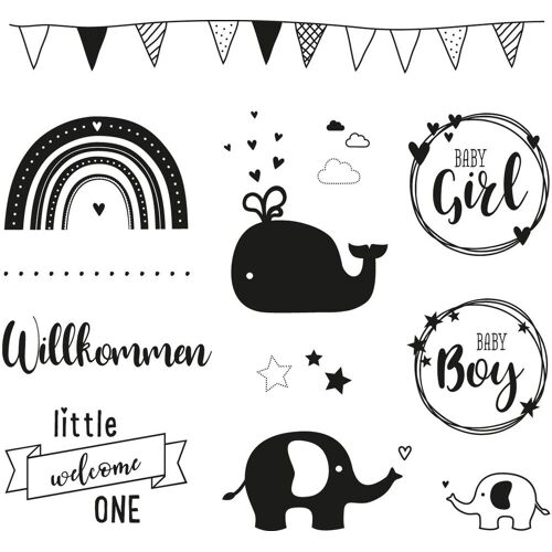 Rayher Clear Stamps "Willkommen Baby"