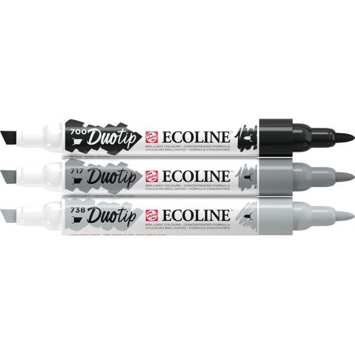 Talens Ecoline Duotip "Schwarz-Grau-Set"