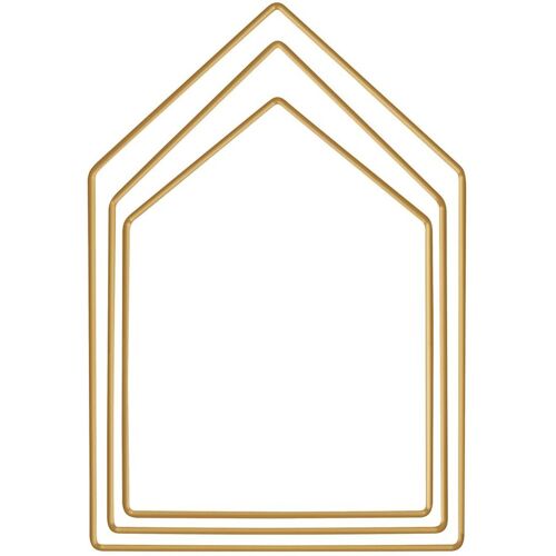Rayher Metallring "Haus", 3er-Set, Goldfarben