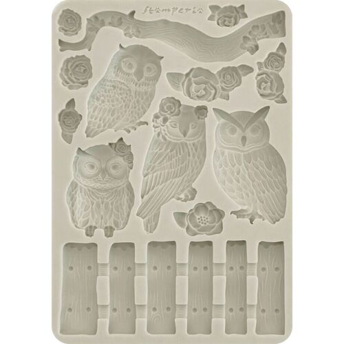 Stamperia Silikonform A5 "The Owl's House - Owls and Branch"
