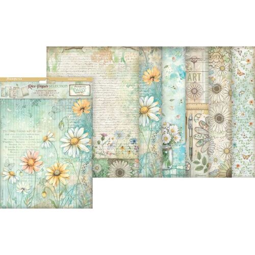 Stamperia Motiv-Strohseiden Sortiment "Daisy Art", DIN A4, 6er-Set