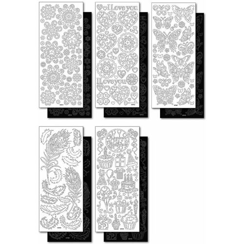 folia Reliefsticker-Set "Schwarz und Weiß", Ganzjahr