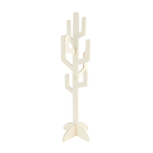 Beige Holz-Kaktus - 60 cm