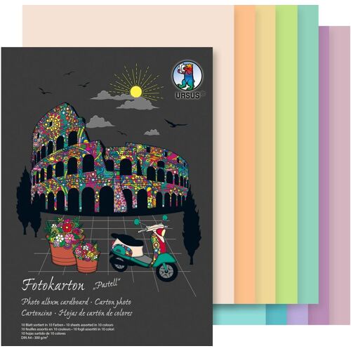 URSUS Fotokarton-Block "Pastell"