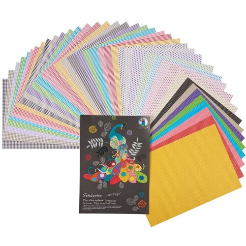 URSUS Fotokarton-Block "Mini Designs", ca. 23 x 33 cm, 40 Blatt
