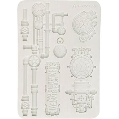 Stamperia Silikonform A5 "Gardens of Time", Clocks and Tubes Stamperia Silikonform A5 "Gardens of Time", Clocks and Tubes