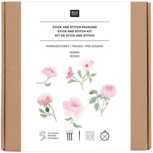 Rico Design Stick & Stitch Packung - Rosen