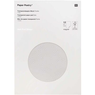 Rico Design Transparentpapier "Punkte" - Silber Rico Design Transparentpapier "Punkte" - Silber