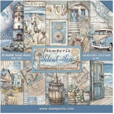 Stamperia Silent Sea Scrapbook-Block - Scrapbook-Papier Stamperia Silent Sea Scrapbook-Block - Scrapbook-Papier