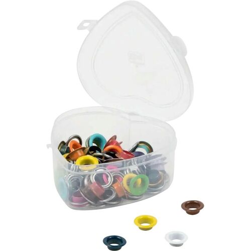 Prym Ösen mit Scheiben Bunt, Ø 11 mm, in Herzbox