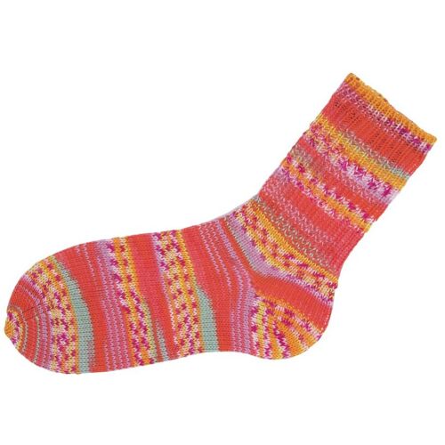 Gründl Hot Socks "Lazise" - Orange/Leuchtgelb/Hellrosa/Malve/Weiß-Meliert