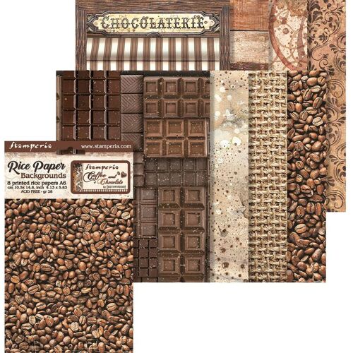 Stamperia Motiv-Strohseide Backgrounds "Coffee and Chocolate"