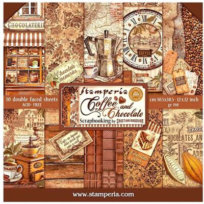 Stamperia Coffee and Chocolate Scrapbook-Block - Bastelpapier Stamperia Coffee and Chocolate Scrapbook-Block - Bastelpapier