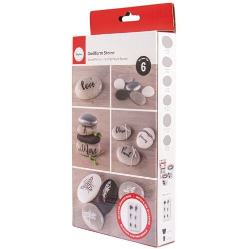 Rayher Silikon-Gießform "Steine" - 6 Formen
