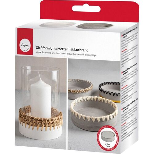 Rayher Silikon-Gießform "Untersetzer mit Lochrand"