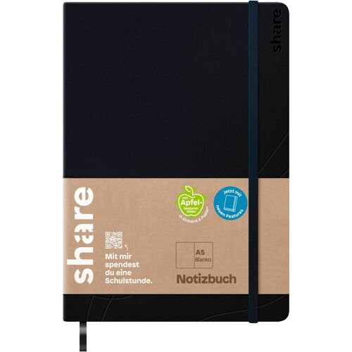 share Notizbuch, blanko - Schwarz