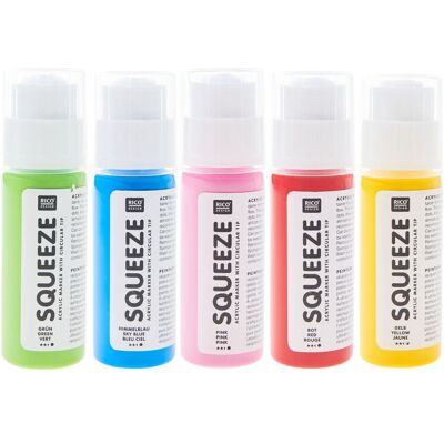 Rico Design Squeeze Acrylic Marker Set - Basic Rainbow Rico Design Squeeze Acrylic Marker Set - Basic Rainbow