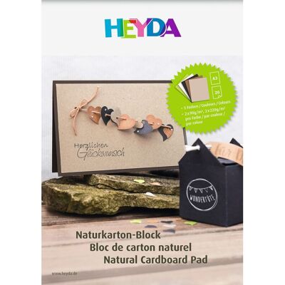 Heyda A3 Naturkarton Block - 20 Blatt in Mehrfarben Heyda A3 Naturkarton Block - 20 Blatt in Mehrfarben