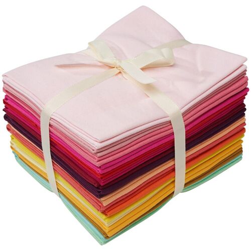 stafil Stoffpaket Patchy Uni "Rosa-Rot-Orange-Gelb", 17 Zuschnitte