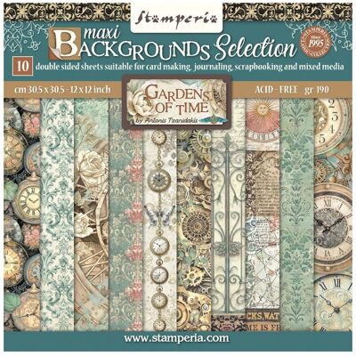 Stamperia Scrapbook-Block "Gardens of Time Backgrounds" Stamperia Scrapbook-Block "Gardens of Time Backgrounds"