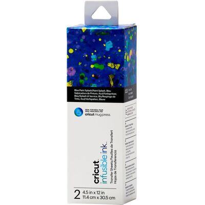 Cricut Motiv Transferbogen "Infusible Ink", 11,4 x 30,5 cm - Blue Paint Splash Cricut Motiv Transferbogen "Infusible Ink", 11,4 x 30,5 cm - Blue Paint Splash